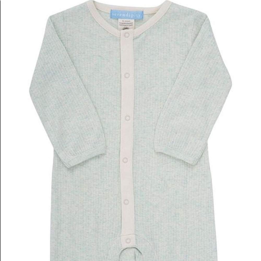 Serendipity Organics mint green ribbed romper
